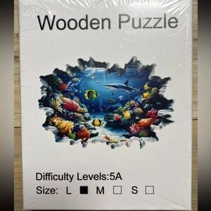 NEW - Underwater World - Shaped Wooden Puzzle - Difficulty Levels:5A Size: L